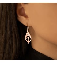 DKMN Gümüş Sallantı Burç Sembol Küpe Kadın Gümüş Küpe (Rose)