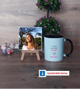 Doğum Günü Hediyesi Fotoğraflı Dekoratif Taş, Kupa Bardak Beyaz Hediye (Model 11)