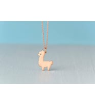 Lama Tasarımlı 925 Ayar Gümüş Kolye (Rose)