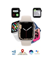 Watch 7 Series Akıllı Saat 1.99'' Ekran 45mm NFC Siri GPS (HEDİYE KORDON) (Gümüş)