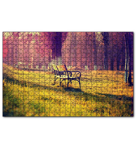 Cakapuzzle Ağaçlar Bank Doğa Huzur  Puzzle Yapboz MDF (Ahşap) (255 Parça)