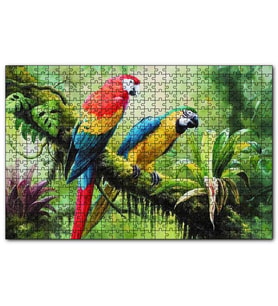 Cakapuzzle Daldaki Pappağanlar Görseli  Puzzle Yapboz MDF (Ahşap) (255 Parça)