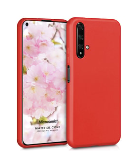 Microsonic Matte Silicone Huawei Nova 5T Kılıf (Kırmızı)