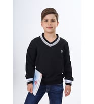 Toontoy Erkek Çocuk Okul Nakışlı Sweatshirt (Siyah)