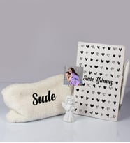 Anneler Gününe Özel Defter Kalem Fotoğraflı Melek Notluk Ve Peluş Kalemlik Hediye Seti 106889 (Beyaz)