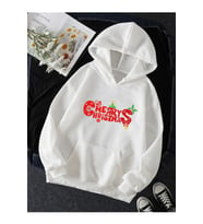 Christmas Yazılı Yeni Yıl  New Year Kapşonlu Sweatshirt (Beyaz)