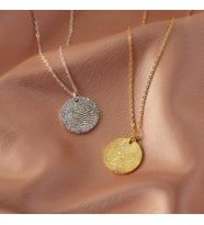 Parmak İzi Kişiye Özel Kolye Gümüş 925 (Gold)