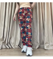 Kadın %100 Pamuk Nefes Alan Kumaş Lastikli Bel Desenli Baskılı Pijama Altı (Yeşil)