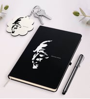 BK Gift Kişiye Özel Atatürk Temalı Beyaz Defter Kalem Ve Anahtarlık Hediye Seti-7 (Model 2)