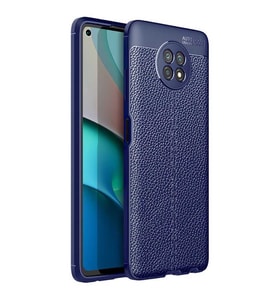 Xiaomi Redmi Note 9 Pro 5G Kılıf Zore Niss Deri Desenli Silikon Kılıf (Lacivert)