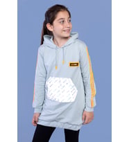Toontoy Kız Çocuk Kanguru Cepli Reflektör Detaylı Sweatshirt (Gri)