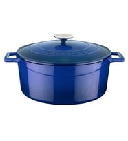 Lava Döküm Yuvarlak Tencere. Folk Çap(Ø)28cm. (Mavi)