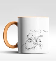 Kişiye Özel Noel Baba Mutlu Yıllar Tasarımlı Siyah Kupa (Turuncu)