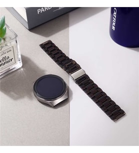 Samsung Galaxy Watch Active 2 44mm Kordon 20mm Şeffaf Baklalı Kordon (Siyah)