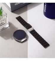Samsung Galaxy Watch Active 2 44mm Kordon 20mm Şeffaf Baklalı Kordon (Siyah)