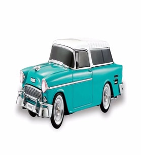 Chevrolet Belair 1955 Model Araba Bluetooth Hoparlör FM Radyo USB TF AUX Destekli Speaker (Turkuaz)