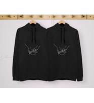 BK Gift Kişiye Özel Sevgililer İsimli İkili Siyah Sweatshirt Seti, Sevgililer Hediye, Çift Hediyesi, Yıl Dönümü Hediyesi, Kişiye Özel Sweatshirt (Model 3)