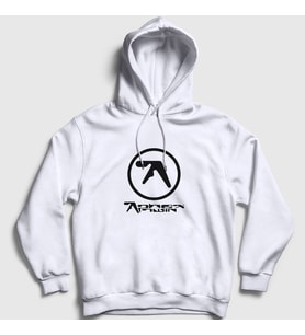 Presmono Unisex Beyaz Logo Aphex Twin Kapüşonlu Sweatshirt 438850tt (Beyaz)
