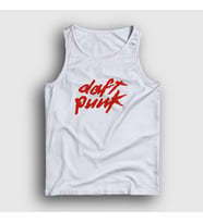 Presmono Unisex Sarı Logo Daft Punk Atlet 59912tt (Beyaz)
