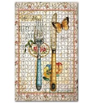 Cakapuzzle Çatal Bıçak Kelebek Afiş Görseli Puzzle Yapboz MDF (Ahşap) (255 Parça)