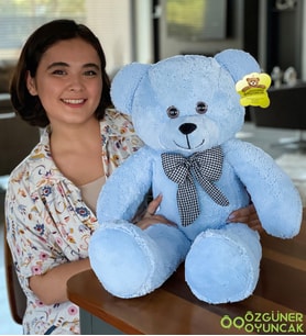 Özgüner Oyuncak 80 - 90 Cm Büyük Ayıcık (%100 Yerli) (Mavi)
