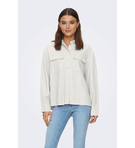 Only Kadın Cepli Keten Gömlek Oversize Fit ONLCARO - 15278795 (Ekru)