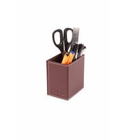 Kalemlik Suni Deri Masaüstü 9,5X6X10 cm (Bordo)
