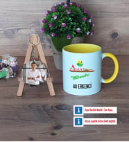 Ziraat Mühendisi Kupa Bardak Beyaz ve Fotoğraflı Ahşap Anahtarlık Hediye (Model 7)