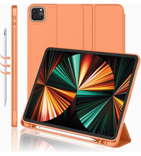 Apple iPad Pro 11 1. 2. 3. 4. Nesil Kılıf Kalem Bölmeli Smart Case 2018-2022 (Turuncu)