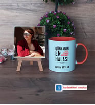 Halaya Hediye Fotoğraflı Dekoratif Taş, Kupa Bardak Beyaz Hediye (Model 13)