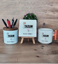 Yazılım Mühendisi Hediye Sepeti Kupa Bardak T Kulplu, Kalemlik ve Dekoratif Taş Mühendisler Günü Hediyesi (Model 7)