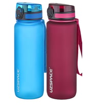 Uzspace 2'li Tritan Matara Seti 800 ml 14 Farklı Renk Seçeneği FiftyFifty (Mavi-Kırmızı)
