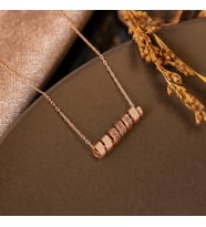 DKMN Gümüş 925 Ayar Kıvrımlı Nazar Duası Gümüş Kolye Kadın Gümüş Kolye (Rose)