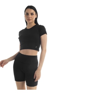 Spocket Gri Cepli Yüksek Bel Toparlayıcı, Yoga Şort Tayt 6" (Siyah)
