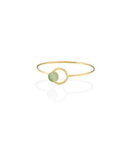Kadir Jewellery 22 Ayar Altın Kaplama El İşçiliği Zirkon Taşlı Kadın Kelepçe Bilezik (Açık Yeşil)