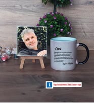 Amcaya Hediye Fotoğraflı Dekoratif Taş, Kupa Bardak Beyaz Hediye (Model 9)