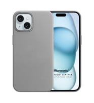 Microsonic Apple iPhone 15 Plus Kılıf Metalist Leather Turuncu (Gri)
