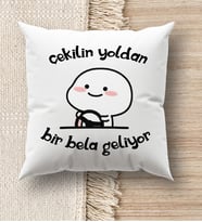 BK Gift Esprili Beyaz Kırlent Yastık, Ev Hediyesi, Ev Dekorasyonu, Dekoratif Hediye (Model 4)