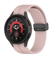 Samsung Galaxy Watch 6 40 43 44 47mm Uyumlu Kavisli Coastal Manyetik Tokalı Silikon Kordon (Pudra)