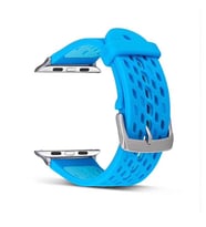 Ally Apple Watch 7-8 41mm 6-5-4 40mm Grid Çift Renk Soft Silikon Kayış 3-2-1 38mm (Turkuaz)