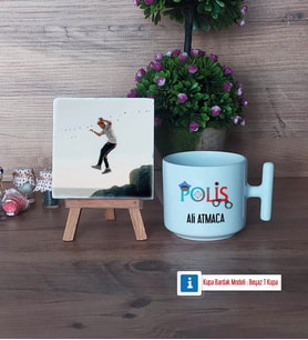 Polis Fotoğraflı Dekoratif Taş, Kupa Bardak Beyaz Hediye (Model 12)
