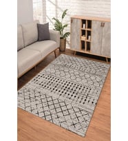 Dijital Kaymaz Taban Yıkanabilir Renkli Salon Halısı Mutfak Halısı Yolluk ND-SD-1167 (Gri)