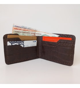 A Leather El Yapımı Gerçek Deri Erkek Cüzdan (Taba Yılan )