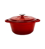 Lava Döküm Yuvarlak Tencere Döküm Demir Kapak New Heritage Serisi Çap(Ø)24cm. (Kırmızı)