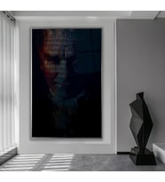 Metal Çerçeveli Atatürk Cam Tablo (Gümüş)