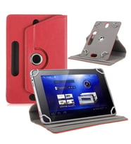 Everest EVERPAD DC-8015 7" Uyumlu Üniversal Dönerli Standlı Tablet Kılıfı+Dokunmatik Kalem (Kırmızı)
