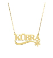 Kişiye Özel 925 Ayar Gümüş Kar Tanesi İsim Kolye (Gold)