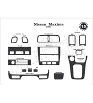 Meriç® Nissan Maxima Ön Torpido Kaplama Maun 15 Parça 1995-2000 (Karbon)