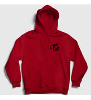 Presmono Unisex Gri Logo K-Pop Twice Kapüşonlu Sweatshirt 280691tt (Kırmızı)