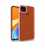 Xiaomi Redmi 9C Kılıf Case, Kamera Lens Korumalı Elektroplatin Kaplama Sert PC Koruyucu Colourful Platinum Serisi (Rose)